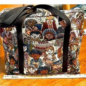 - Vintg Tapestry Large Tote 
Children of the world .
Travel Weekend Beach bag